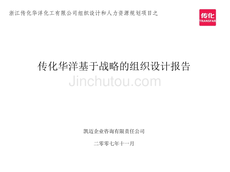 【实例】浙江传化华洋化工—2007年组织设计方案报告 凯迈咨询_第1页