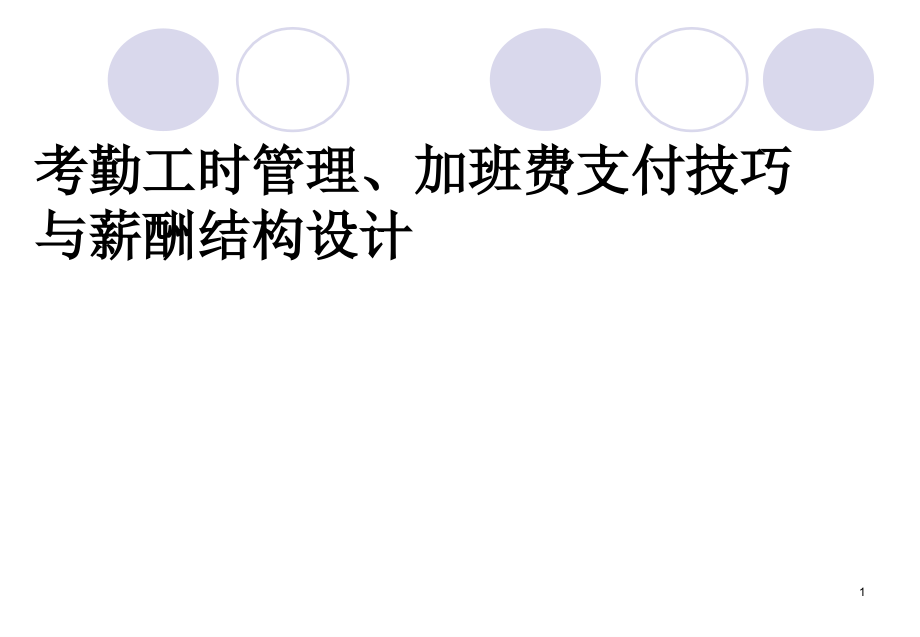 2015最新工时考勤、薪酬设计、假期管理课件_第1页