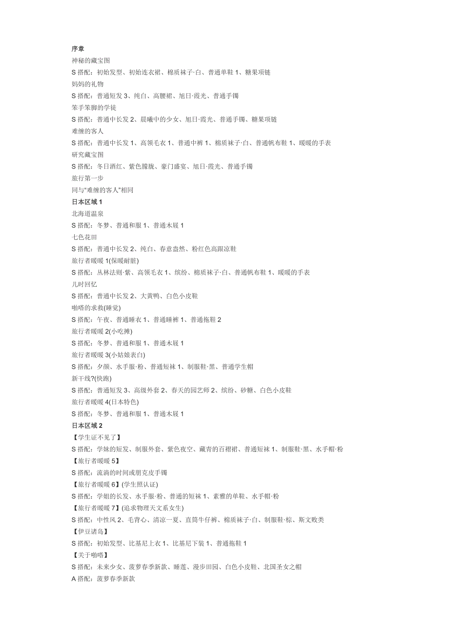 暖暖环游s搭配_第1页