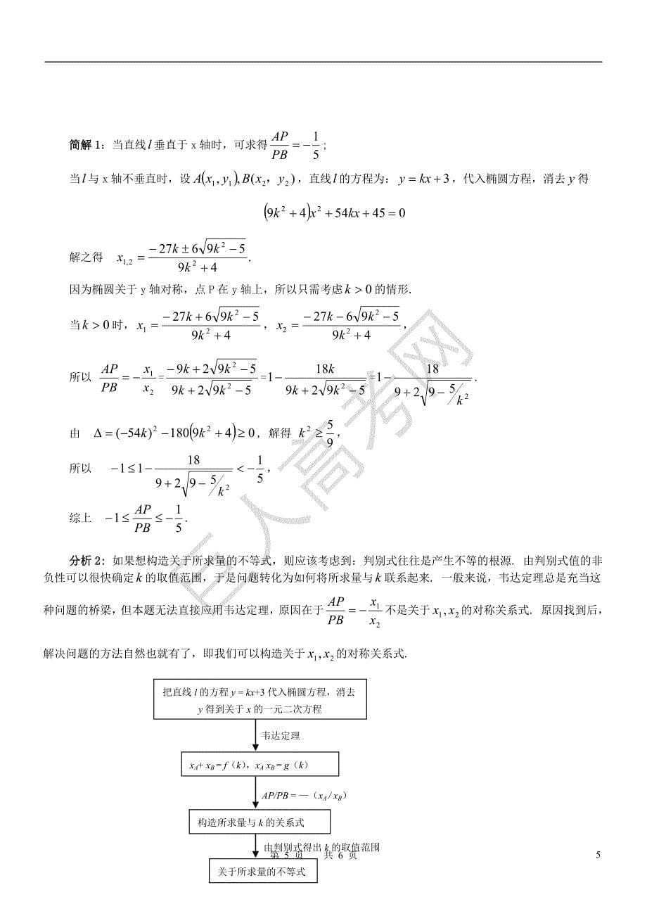 高考数学解析几何综合题解题思路案例分析_第5页