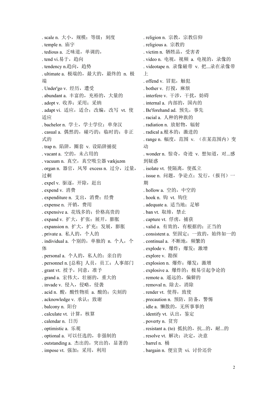 四六级500高频核心词汇_第2页