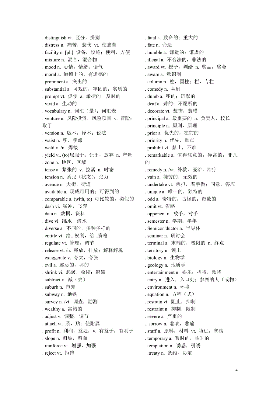 四六级500高频核心词汇_第4页