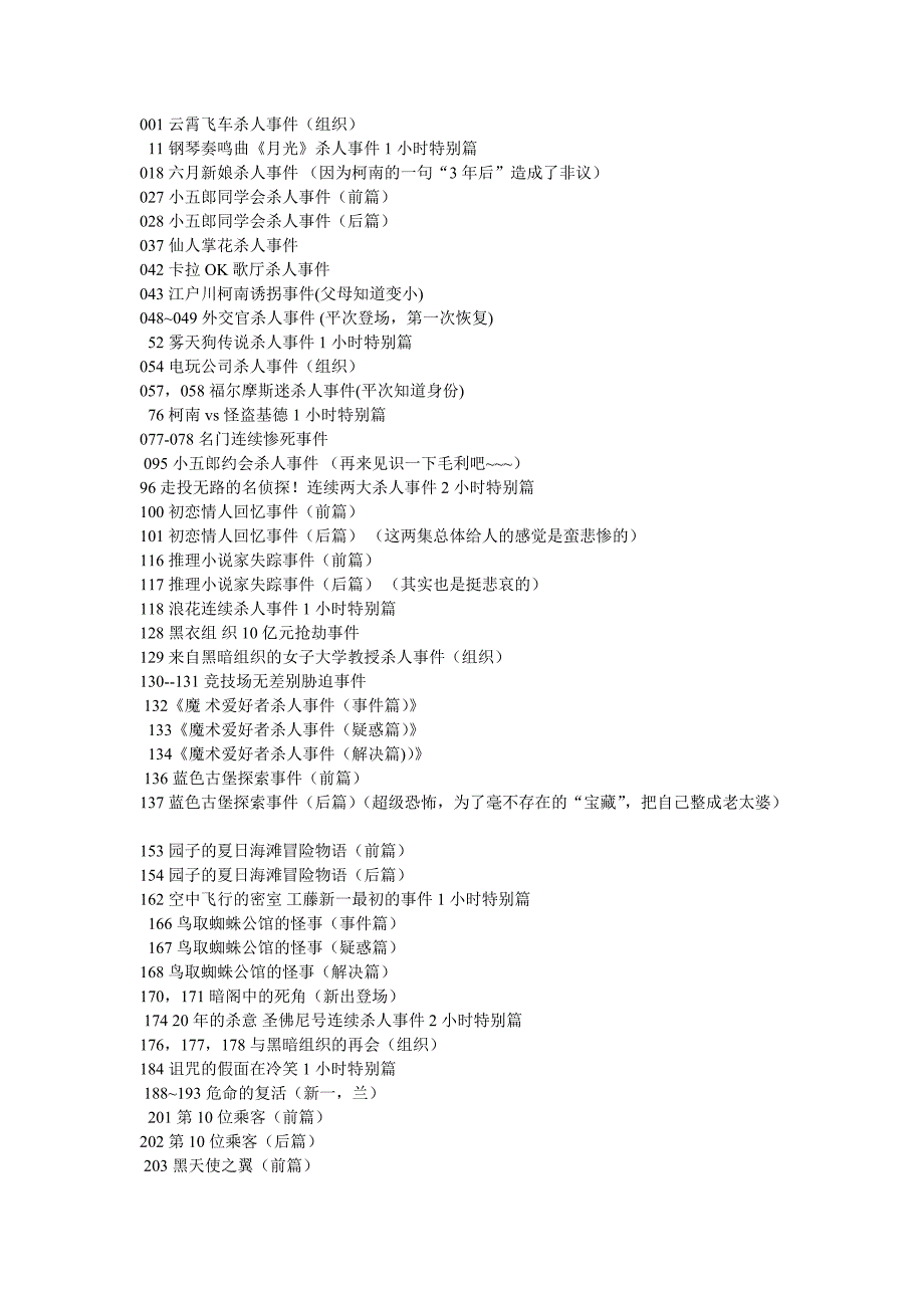 名侦探柯南必看集数!1~700集(主线、平次、kid、哀、组织...全列表式罗列)_第1页