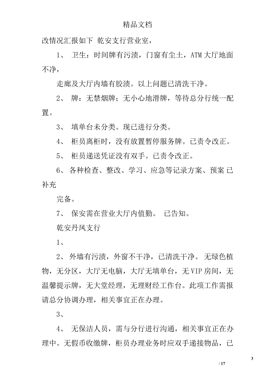 银行服务整改报告精选 _第3页