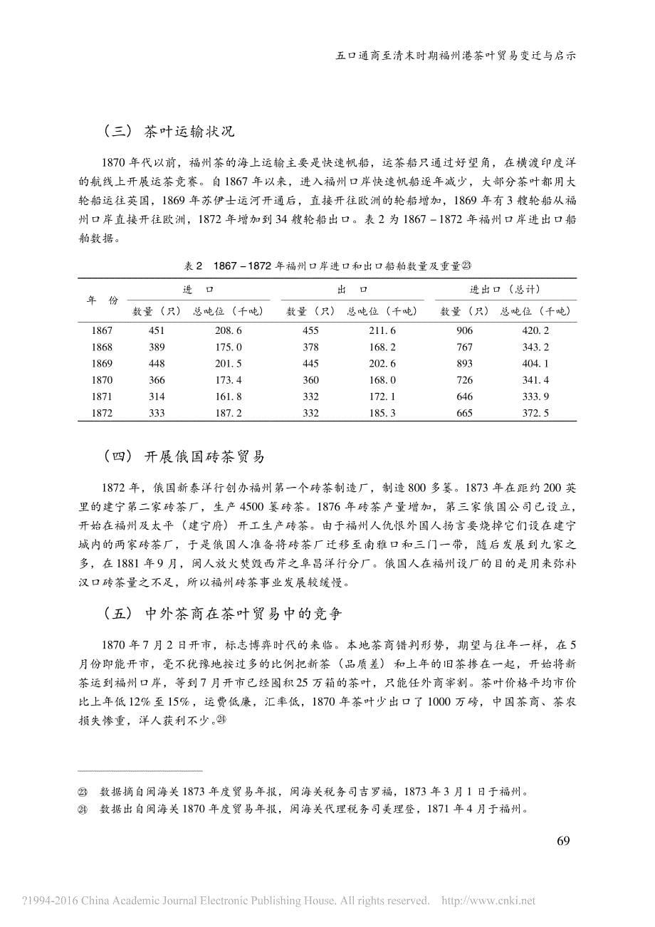 五口通商至清末时期福州港茶叶贸易变迁与启示_第5页