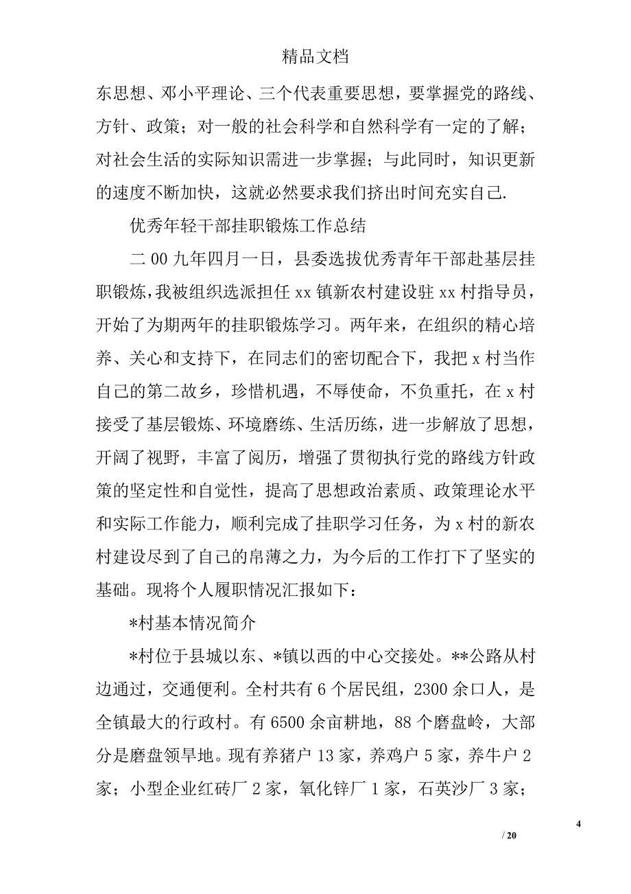 年轻干部个人工作总结精选 _第4页