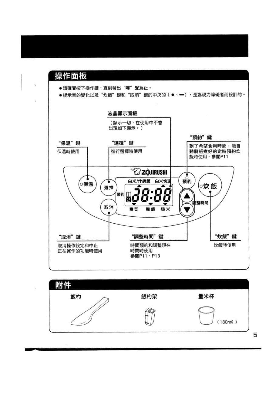 日本象印电饭煲中文说明书ns-laf05_第5页