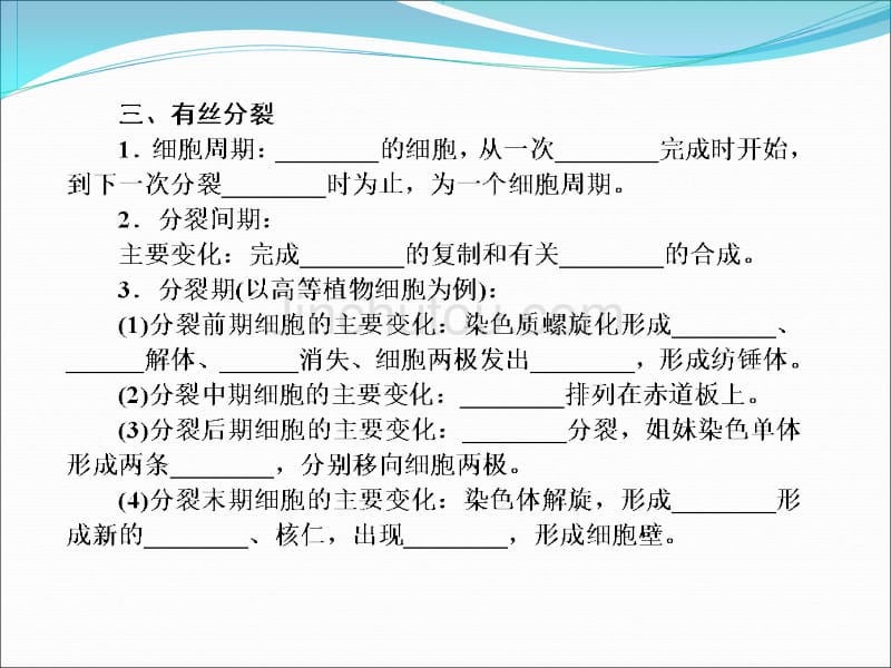 2013届高三生物一轮复习典型例题： 1.6.1细胞的增殖课件_第3页