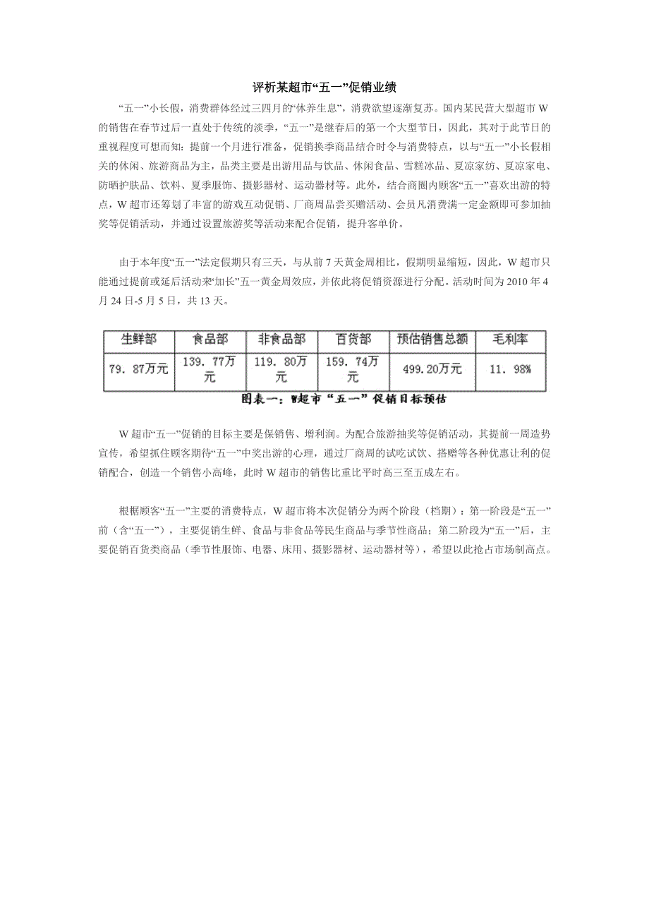 评析某超市促销业绩_第1页