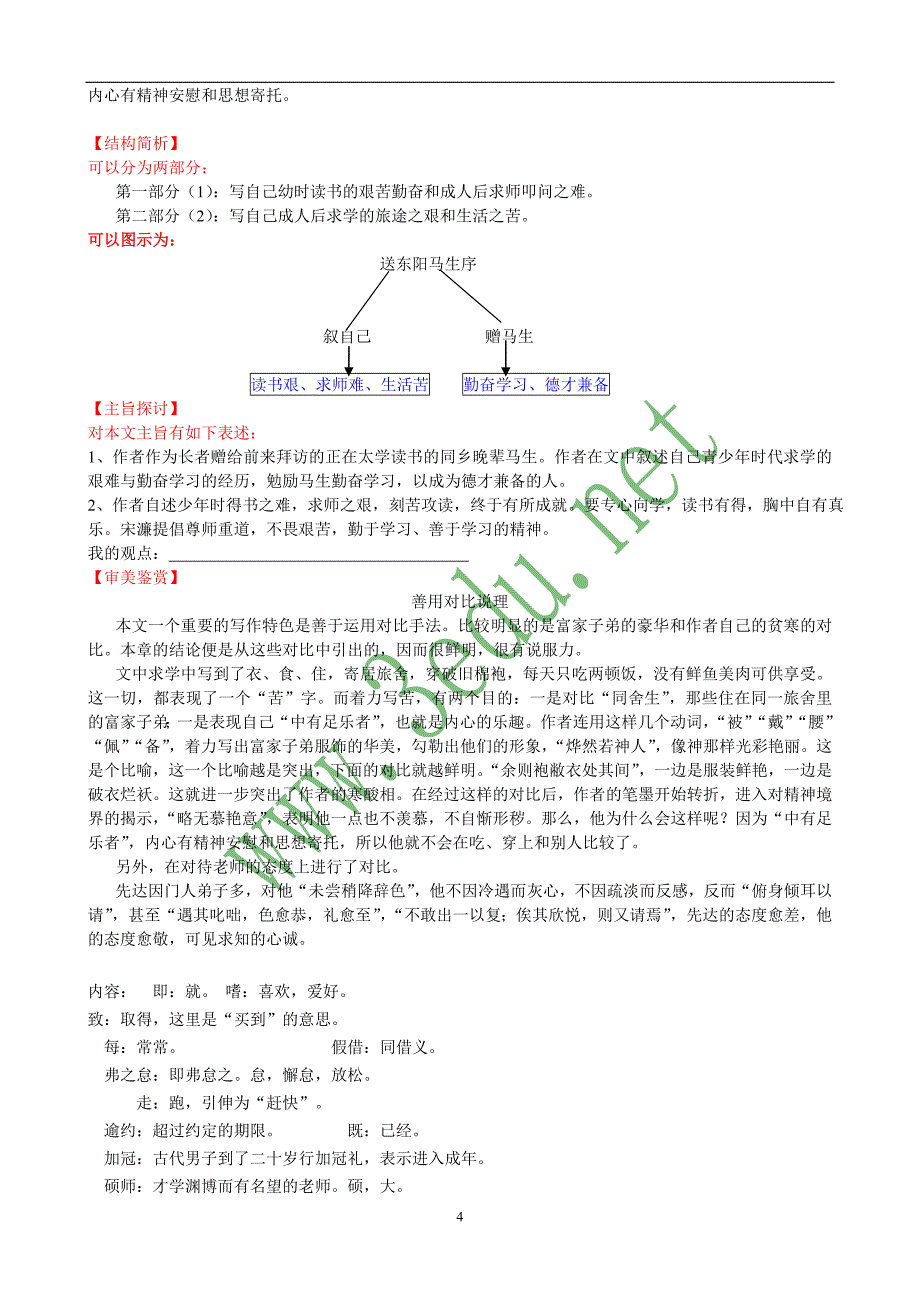 八年级语文送东阳马生序_第4页