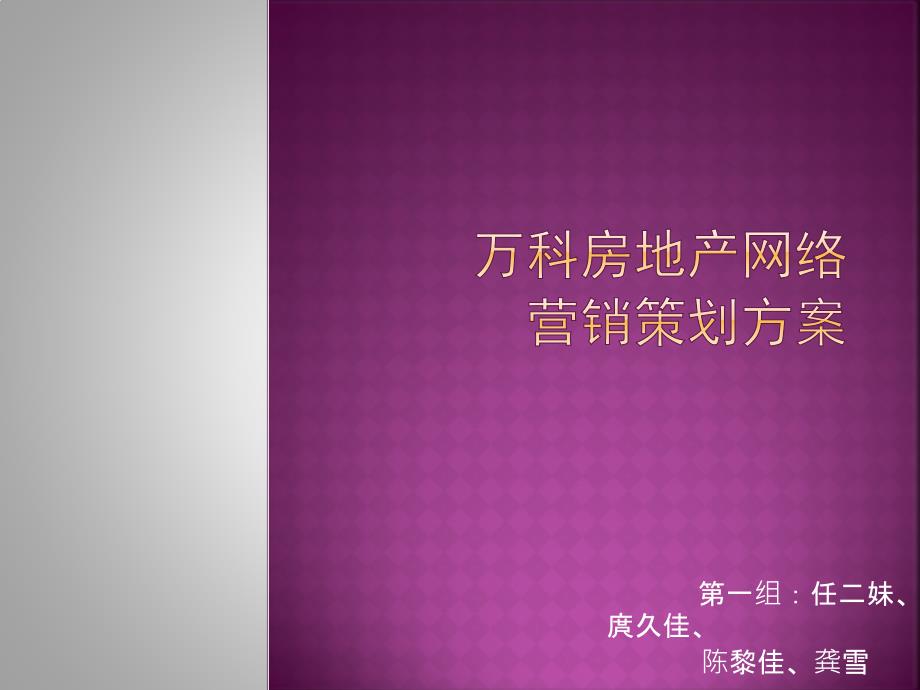 万科房地产网络营销策划方案_第1页