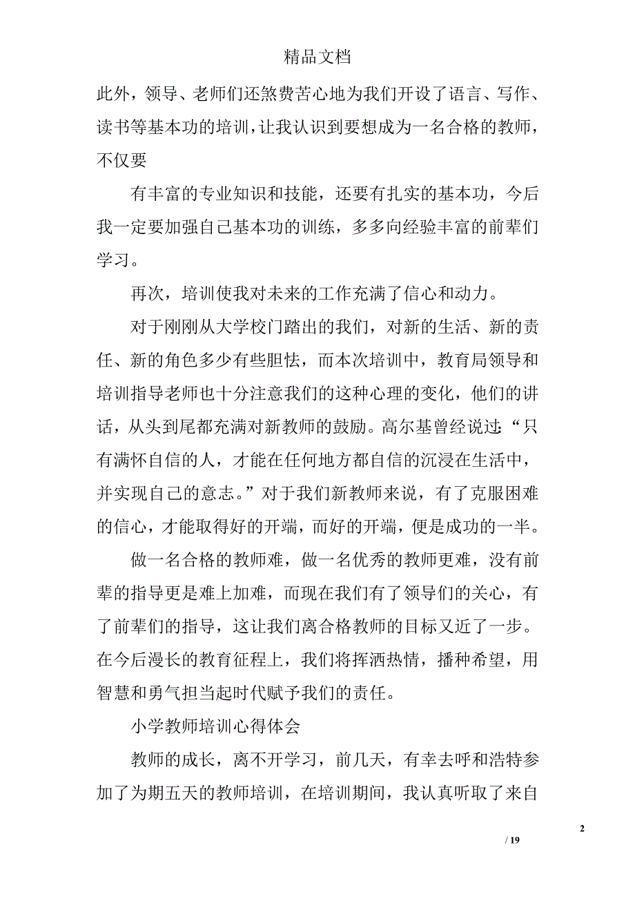 小学新教师培训总结精选 _第2页