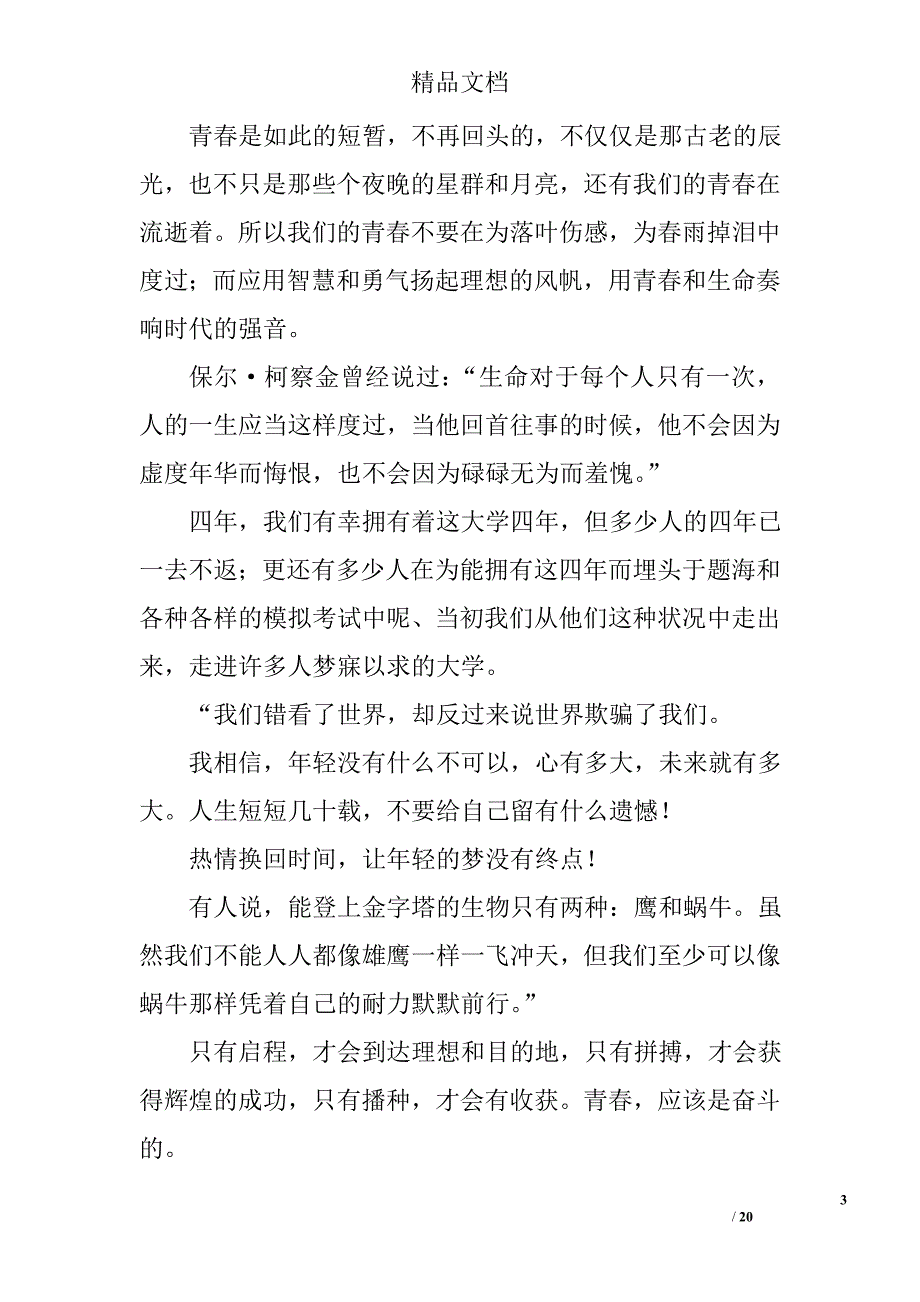 有关青春励志的演讲稿范文精选 _第3页