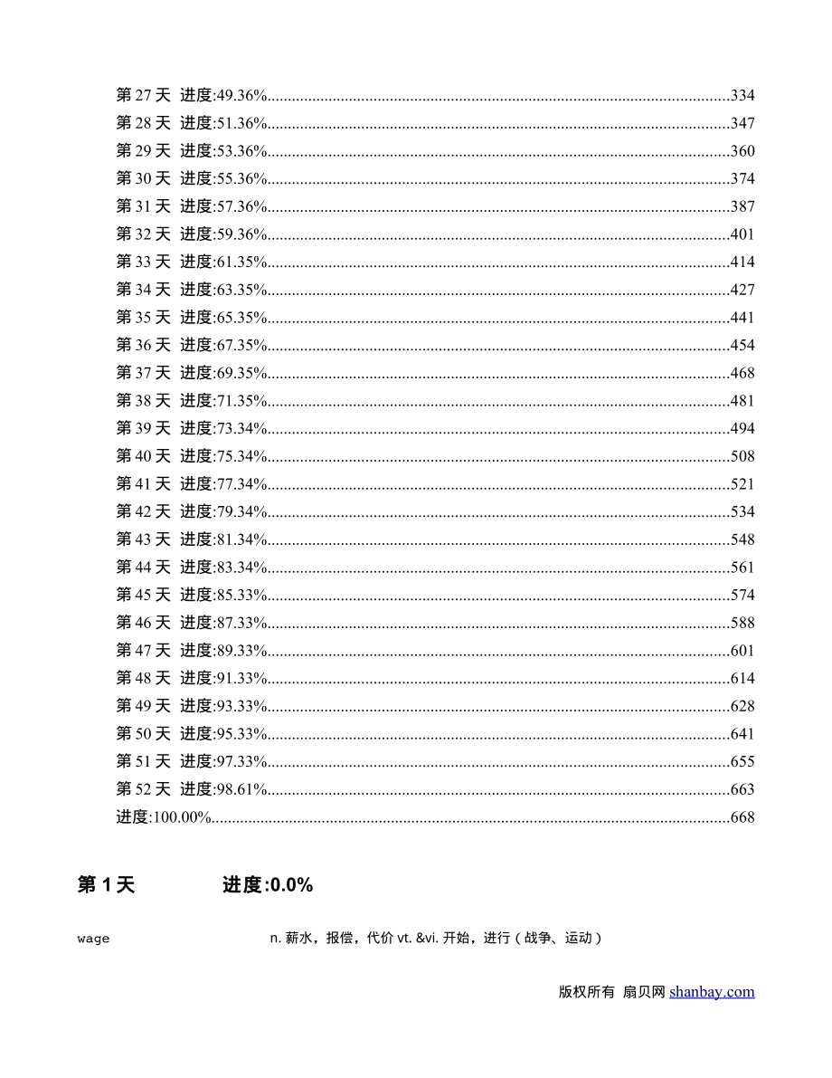 扇贝网四级单词循环记忆表_第3页