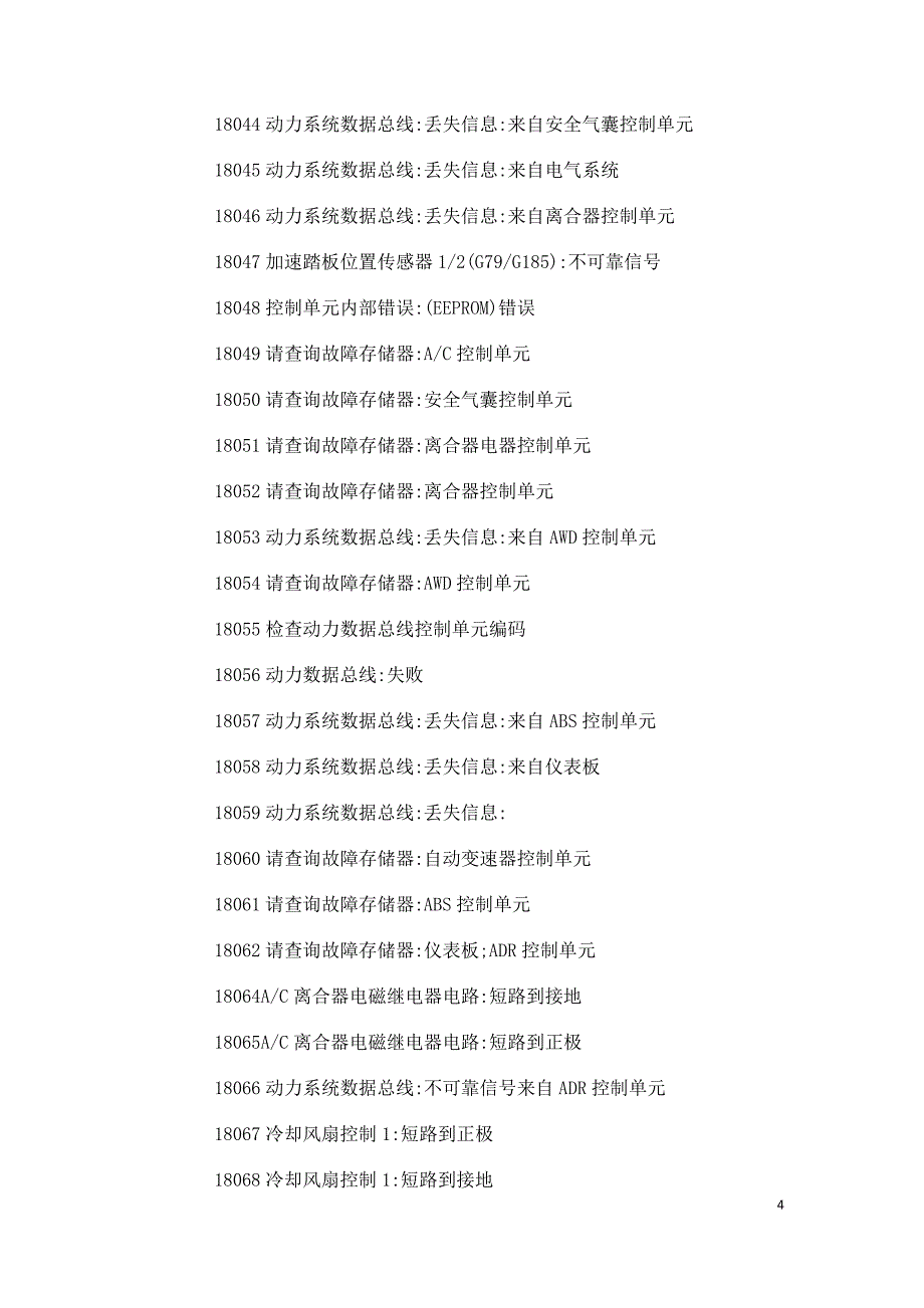 大众故障代码对照表1_第4页