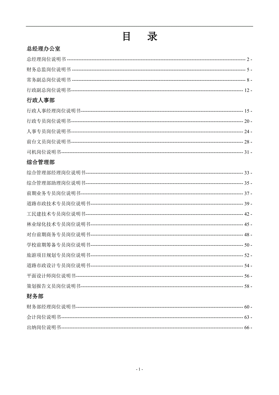 旅游地产公司岗位说明书_第2页