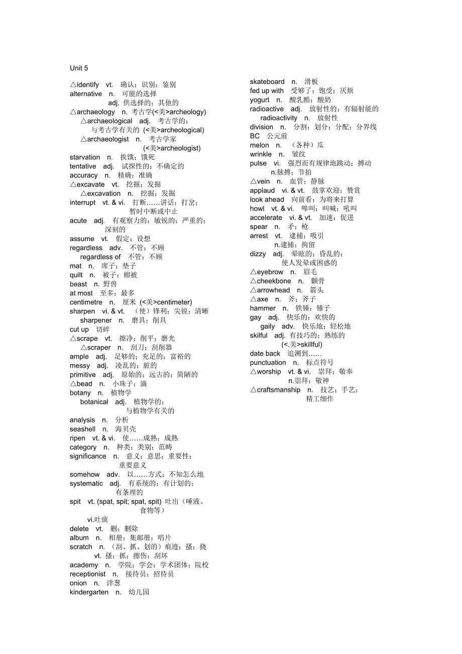 人教版高中英语必修8单词表_第5页