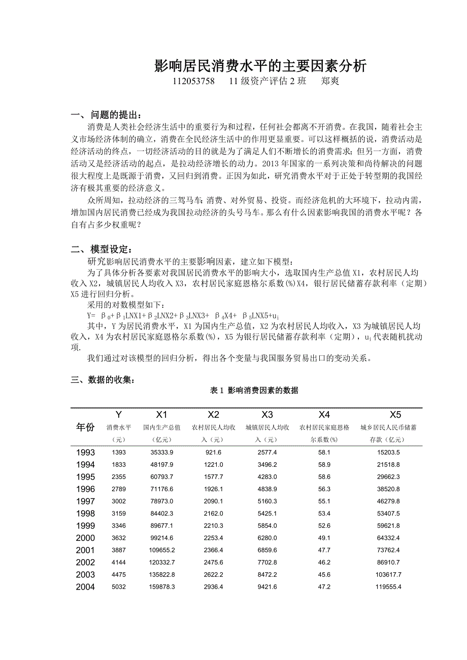 影响居民消费水平的主要因素分析_第1页