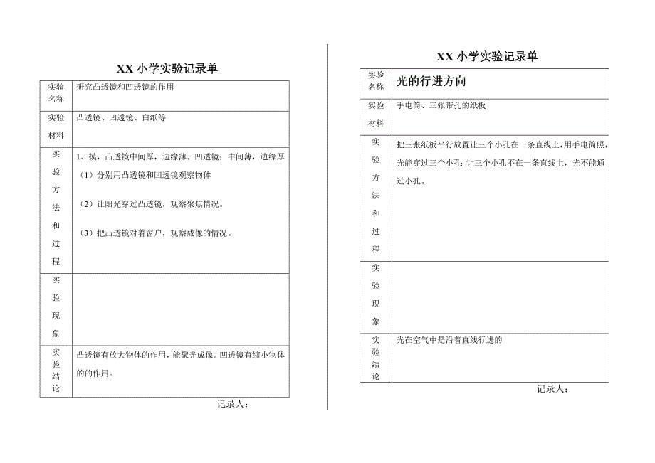 小学科学实验记录单_第5页