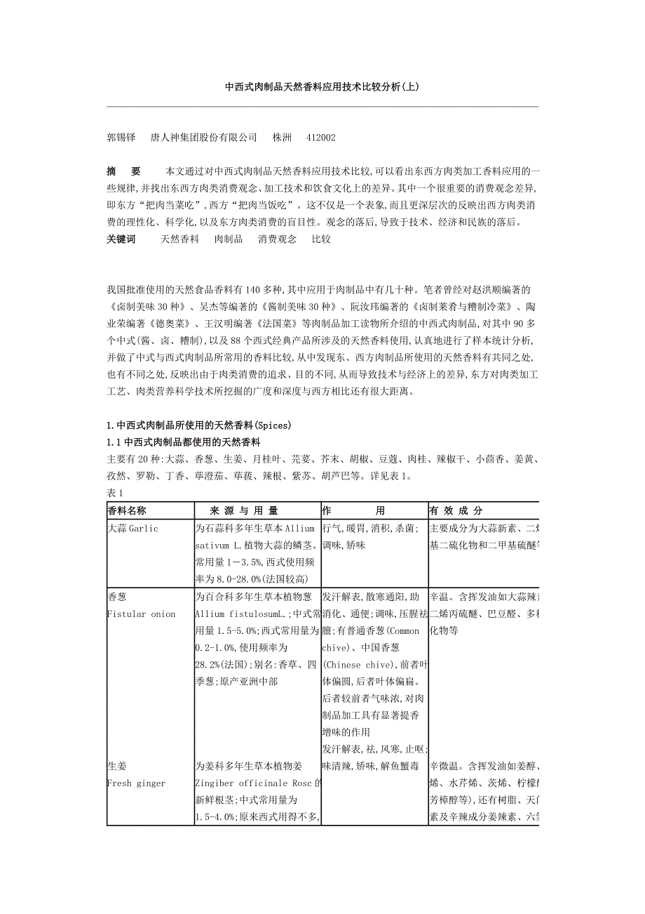 中西式肉制品天然香料应用技术比较分析 microsoft word 文档_第1页