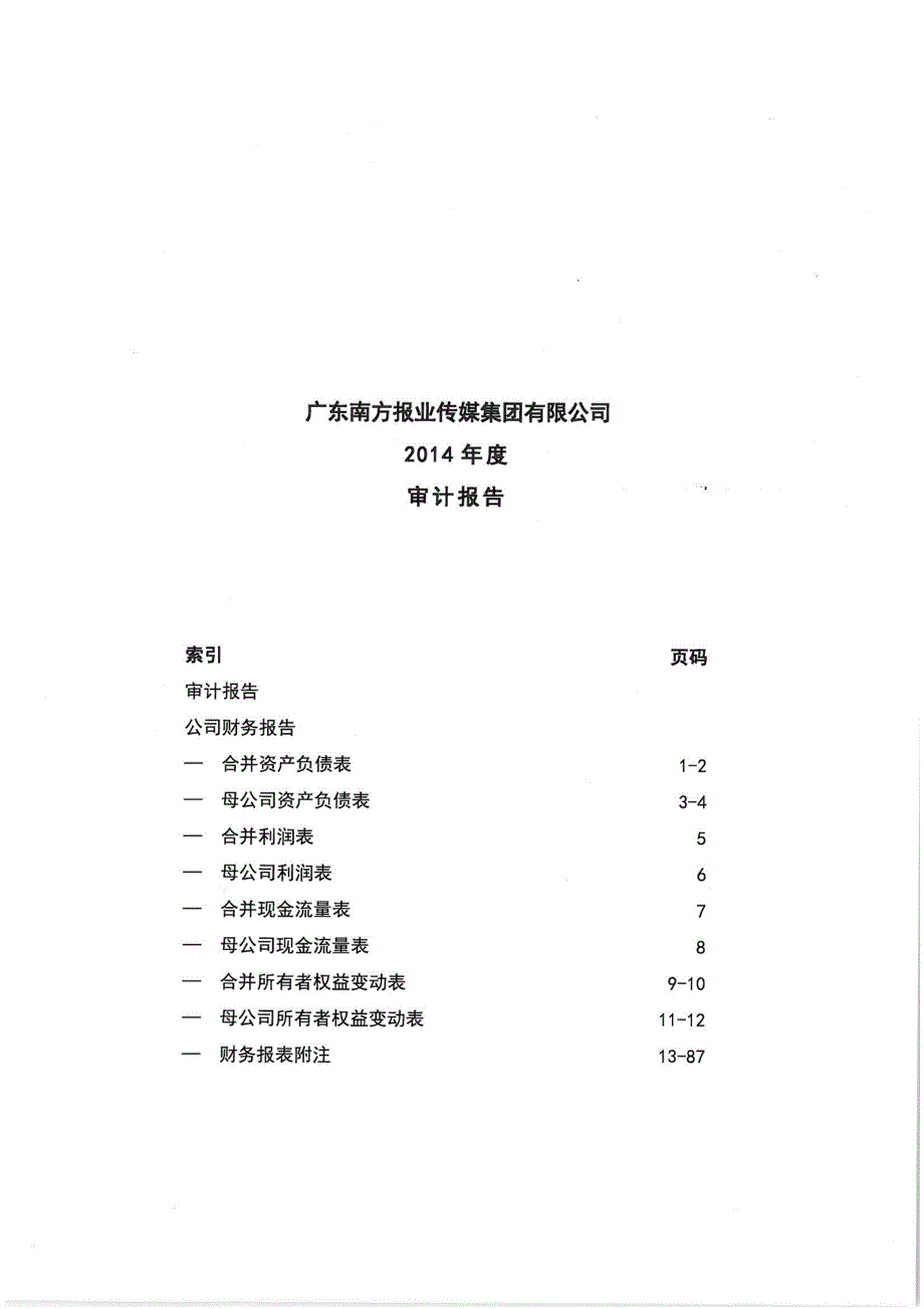 广东南方报业传媒集团有限公司2014年度财务报告_第3页