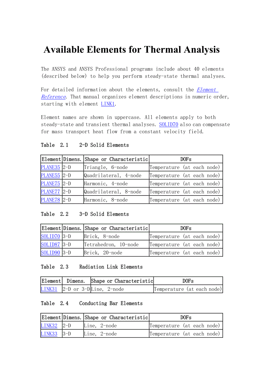 ansys 热分析的可用单元_第1页