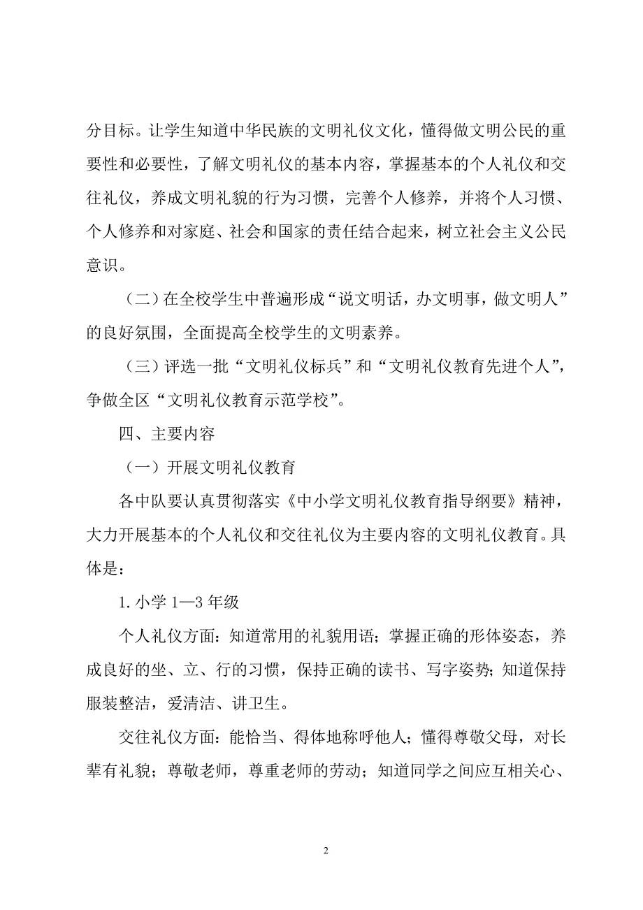 东关小学人人争当文明小标兵方案_第2页