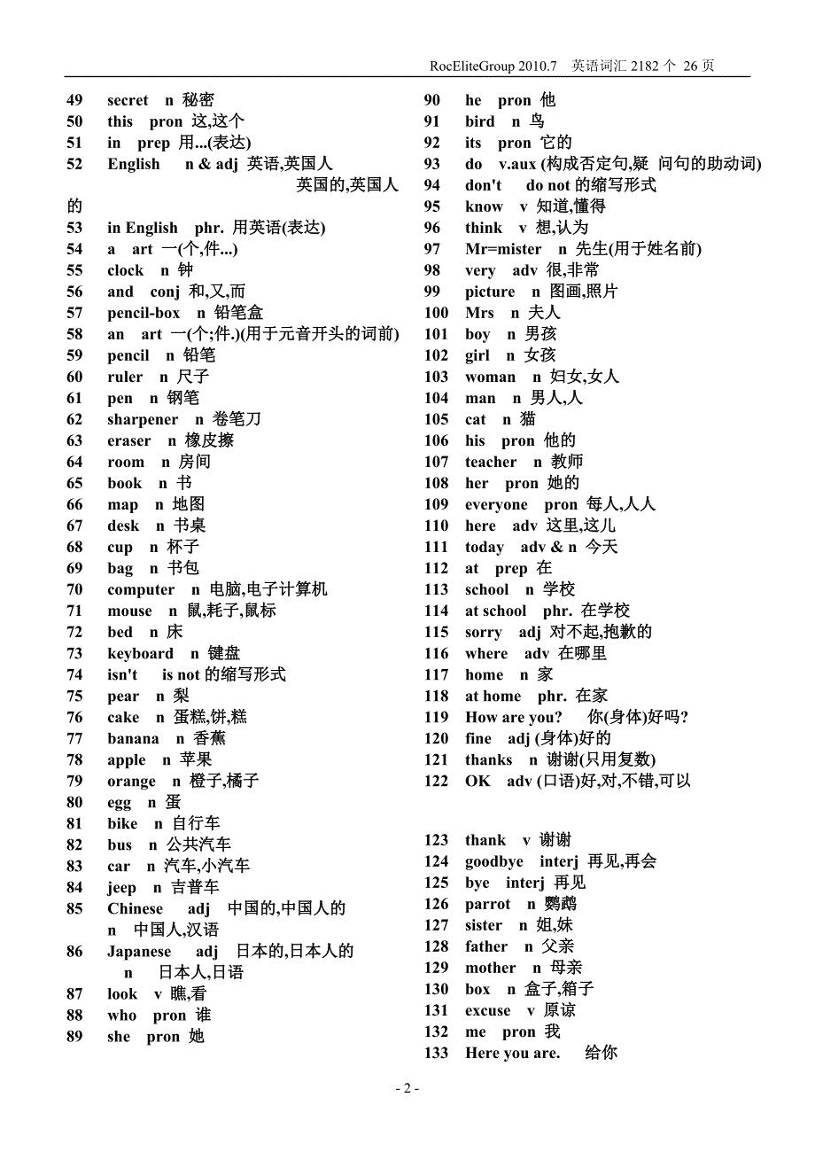 初中英语单词表人教版12345_第2页