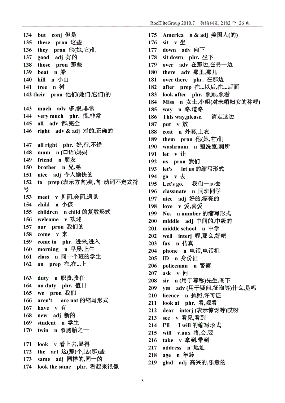 初中英语单词表人教版12345_第3页