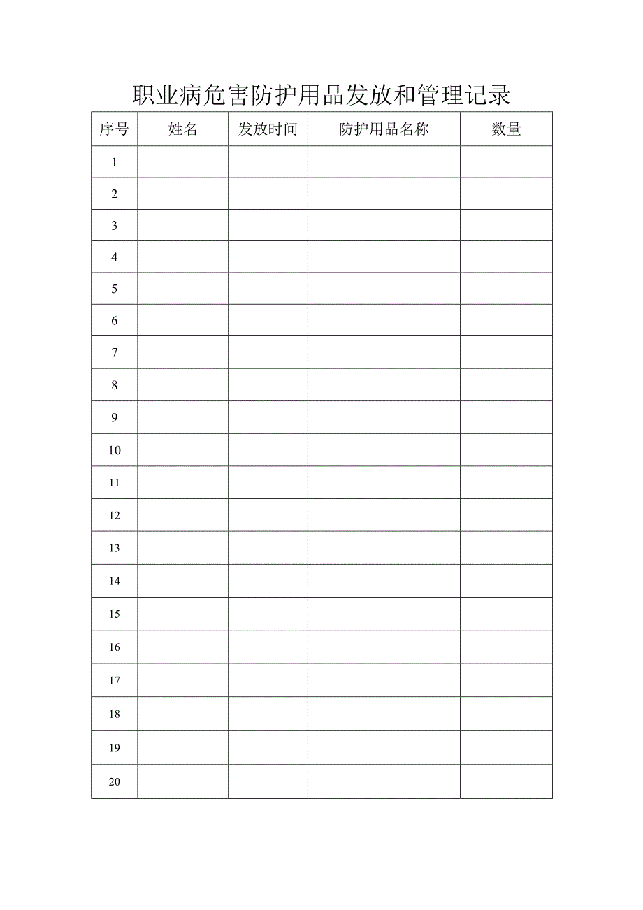 职业病危害防护用品发放和管理记录_制度规范_工作范文_实用文档_第2页