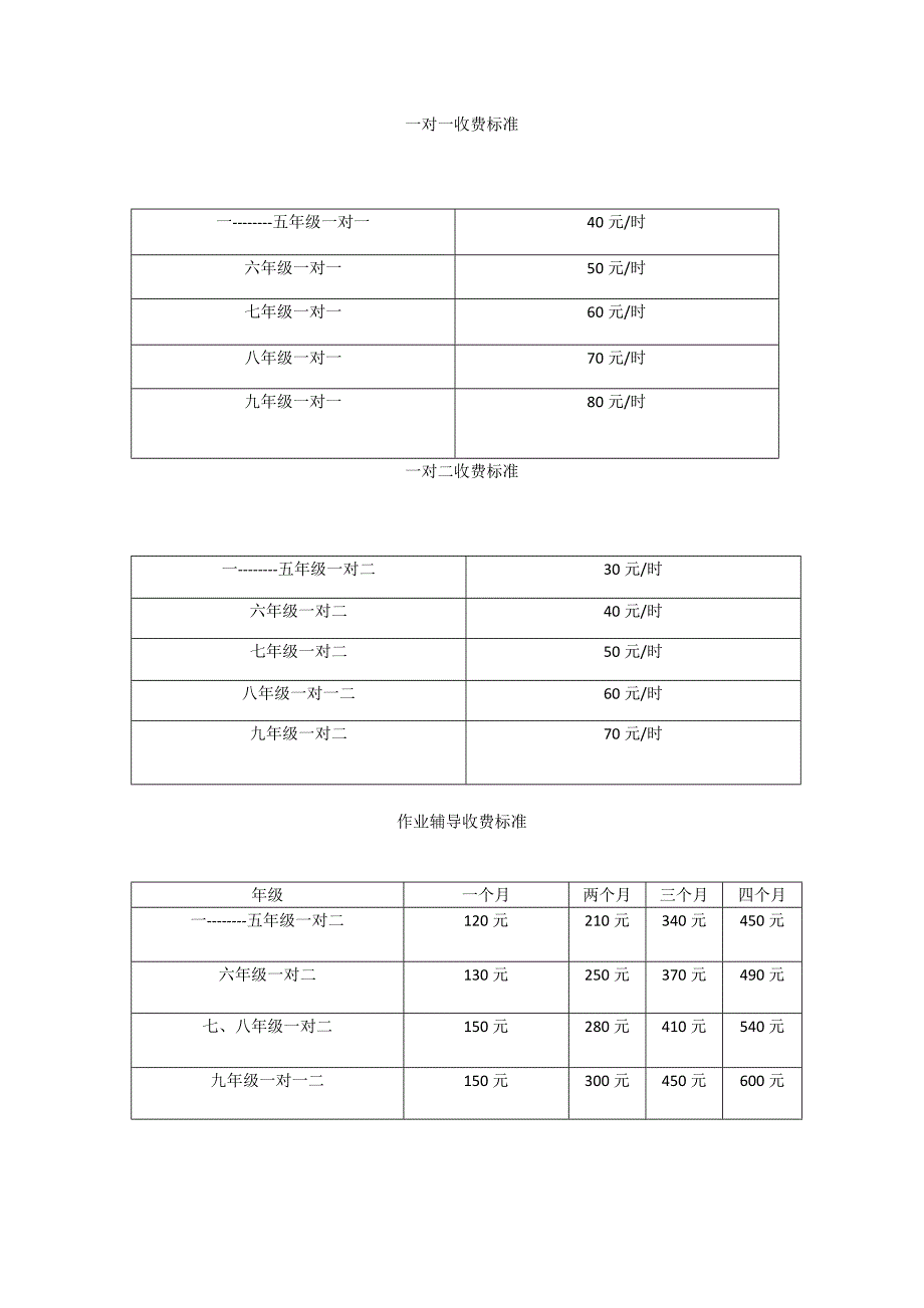 辅导班收费标准_第1页