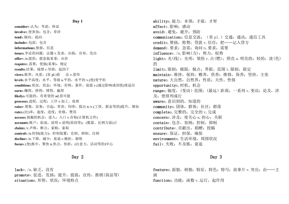 (保密)2014年星火英语2000高频词汇_第1页