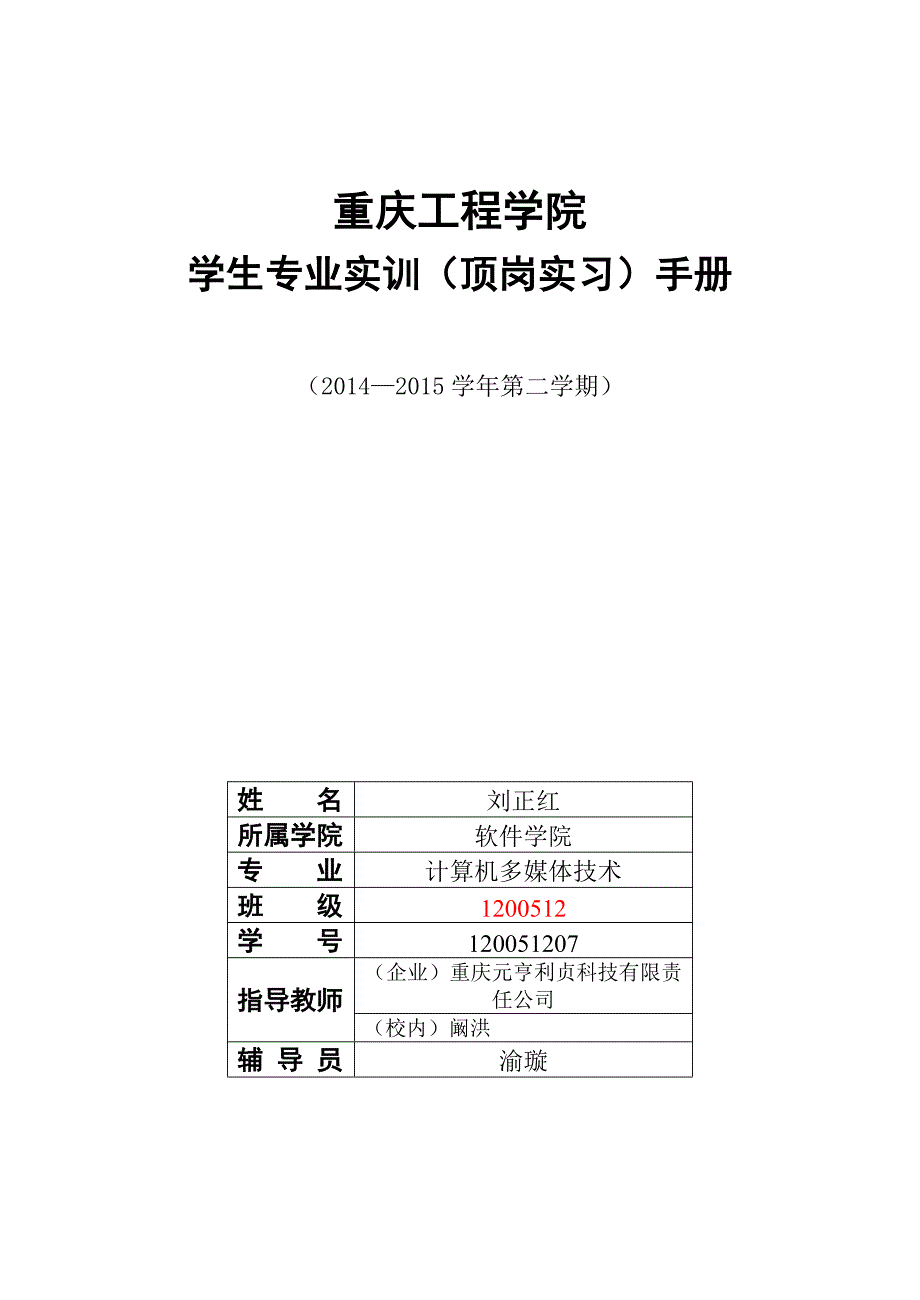 顶岗实习手册2015_第1页