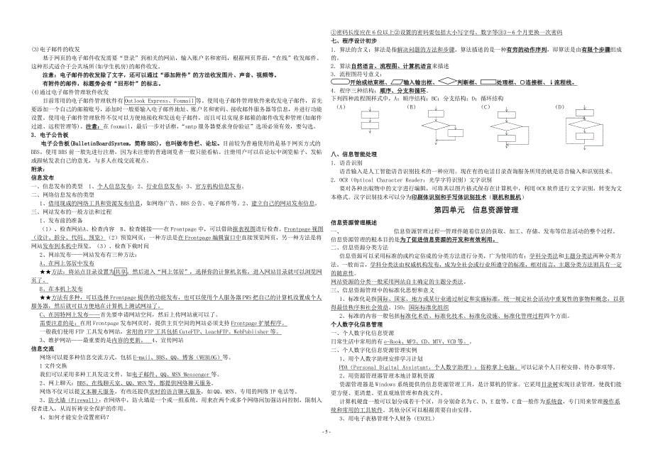 信息技术高考知识点(打印版)_第5页