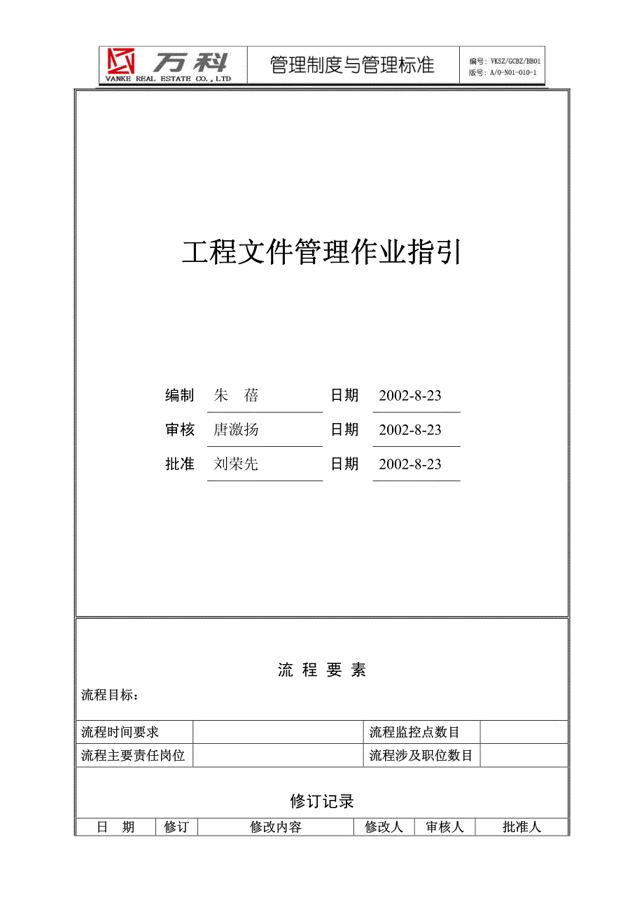 万科集团-工程文件管理作业指引_第1页