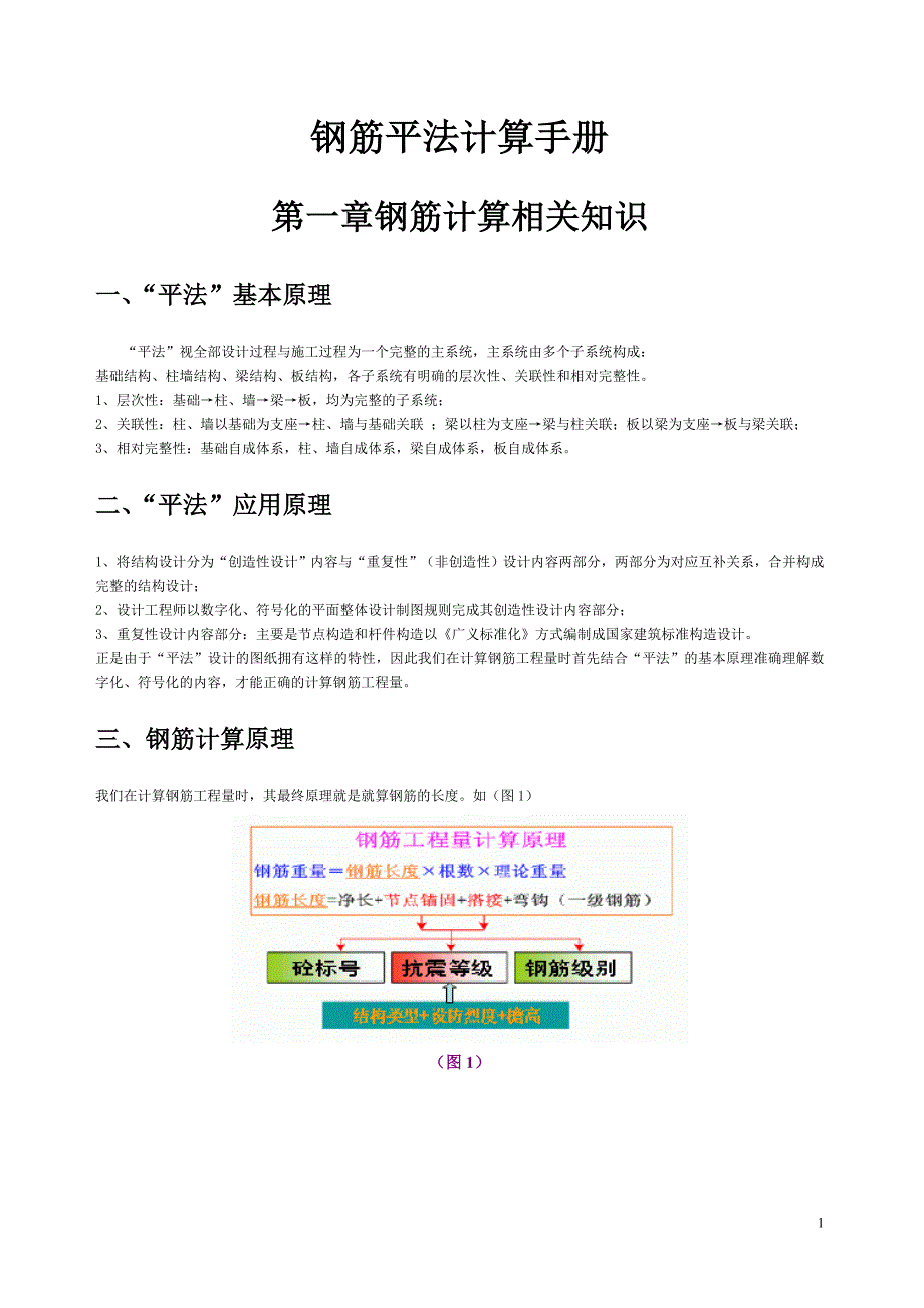 钢筋平法讲解及计算手册_第1页