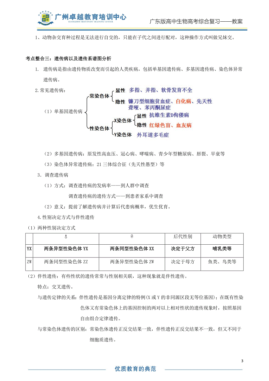 高三生物复习专题-遗传学专题_第3页