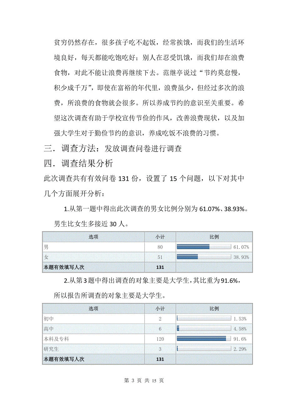 大学生浪费食物情况调查_第3页