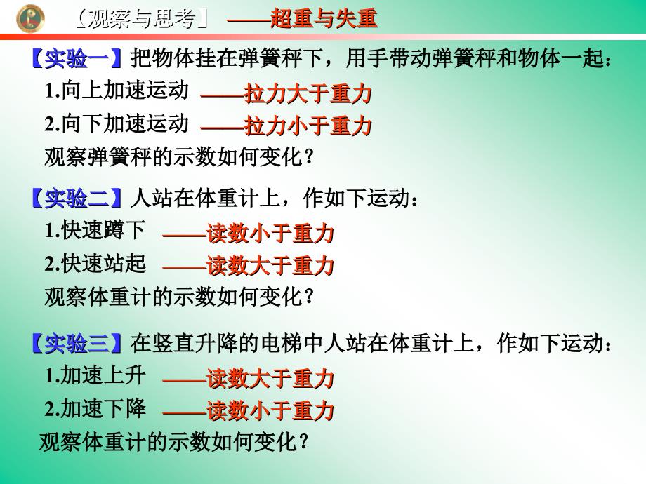 高一物理必修1超重与失重_第2页