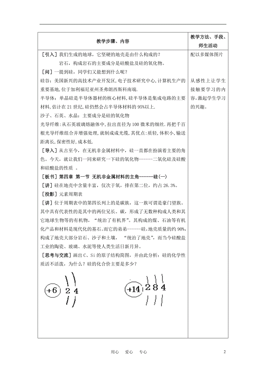 高中化学《无机非金属材料的主角-硅》教案9 新人教版必修1_第2页