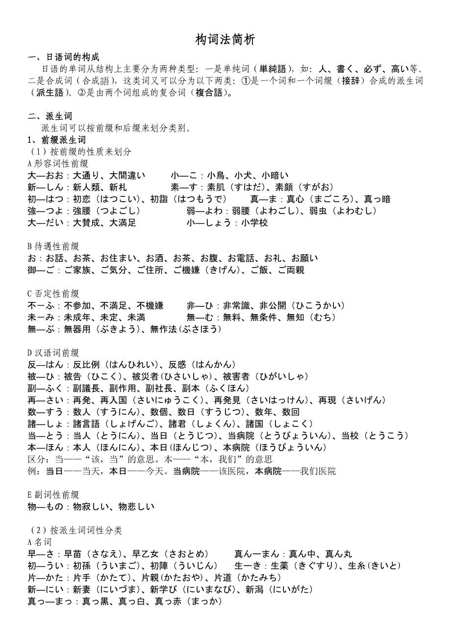 日语词的构成讲解_第1页