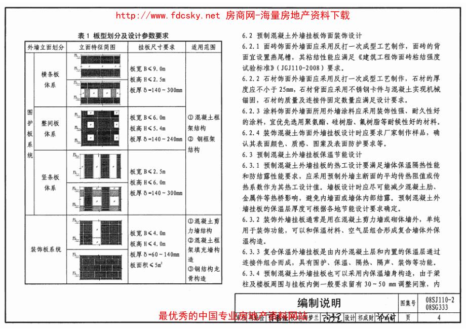 08SG333预制混凝土外墙挂板_第4页