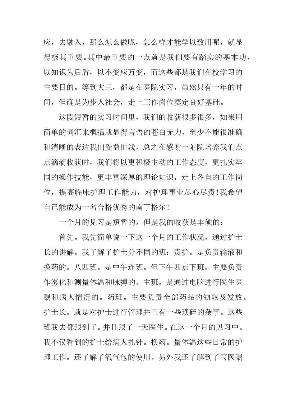 护士护理见习期工作总结_第5页