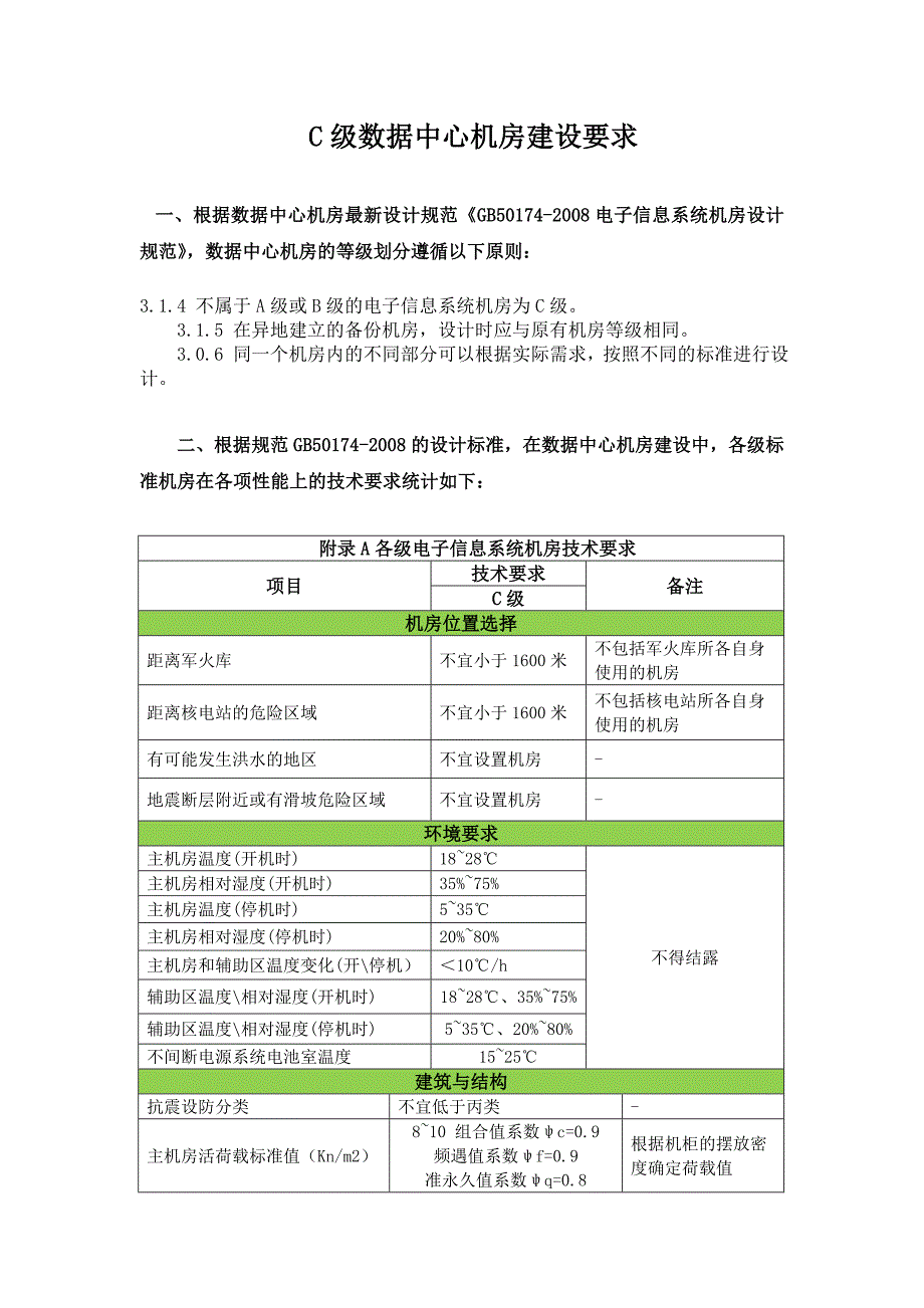 C级数据中心机房建设要求_第1页