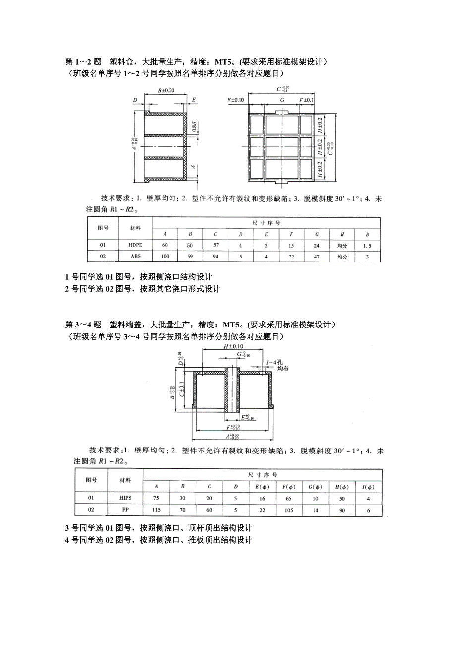 塑料模课程设计题目_第1页