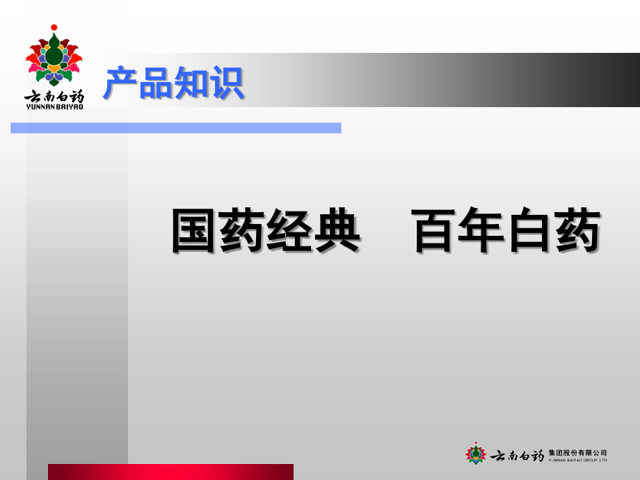 云南白药推广会产品知识课件_第1页