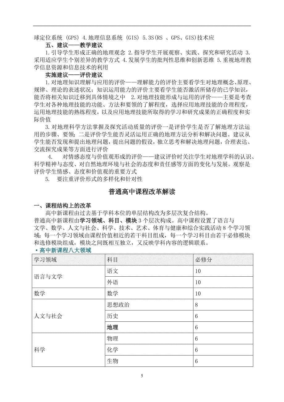 高中地理新课程改革及教师应对策略_第5页