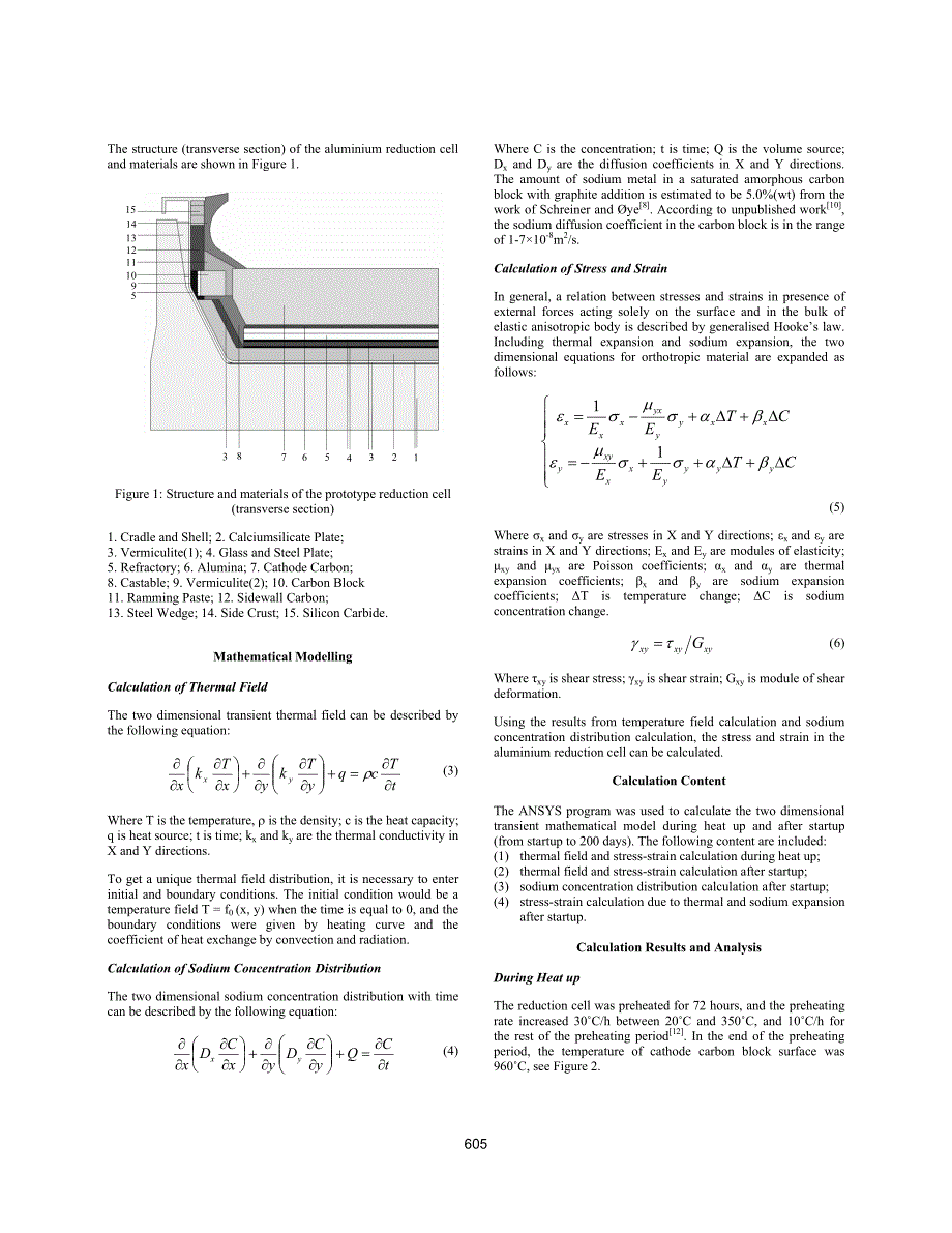 铝电解槽热膨胀和钠膨胀的模拟_第3页