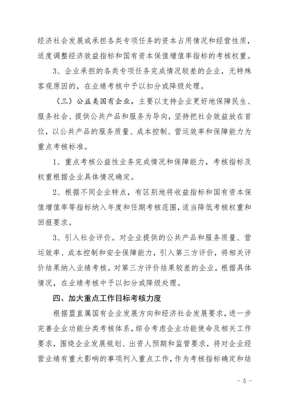 阿拉善盟国有企业功能界定和分类考核实施方案_第5页