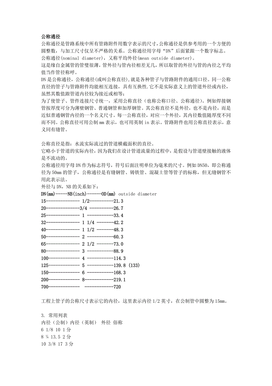 管道尺寸及公称通径_第1页